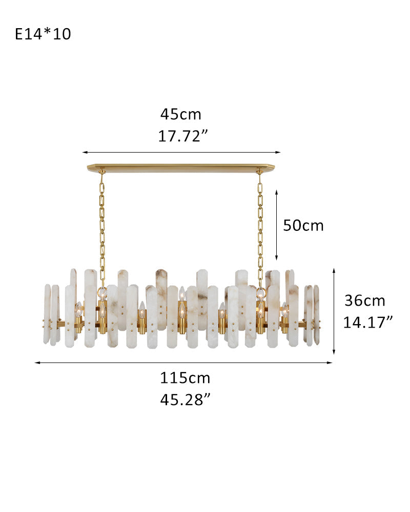 8/10-light Simple Modern Alabaster Large Oval Chandelier 40“45” Dia