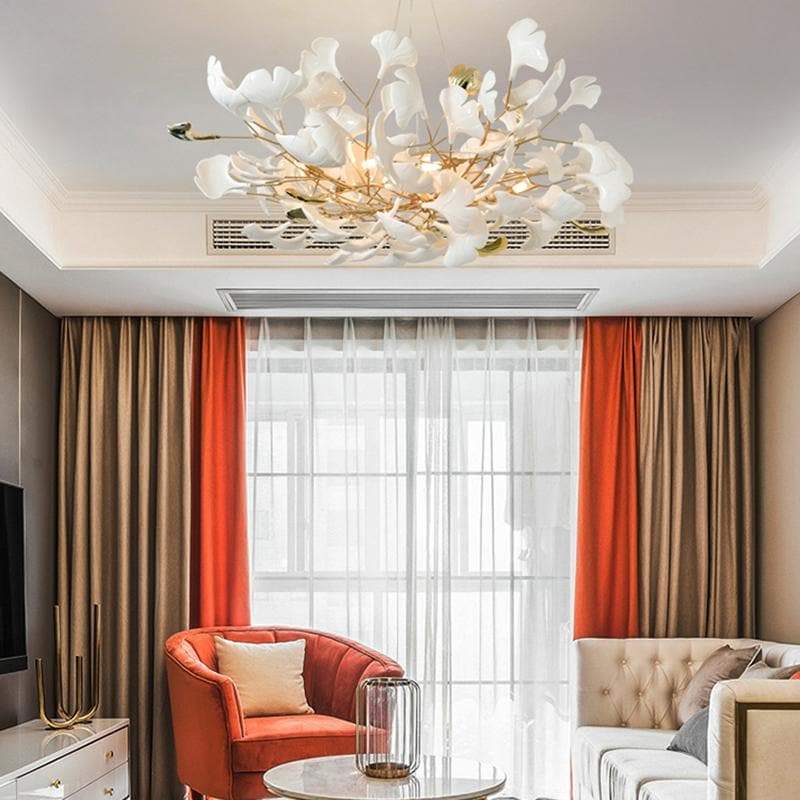 Ceramic Ginkgo Petal Chandelier D