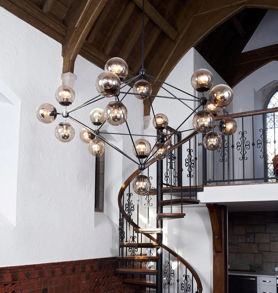 Modo Chandelier - 6 Sided, 21 Globes