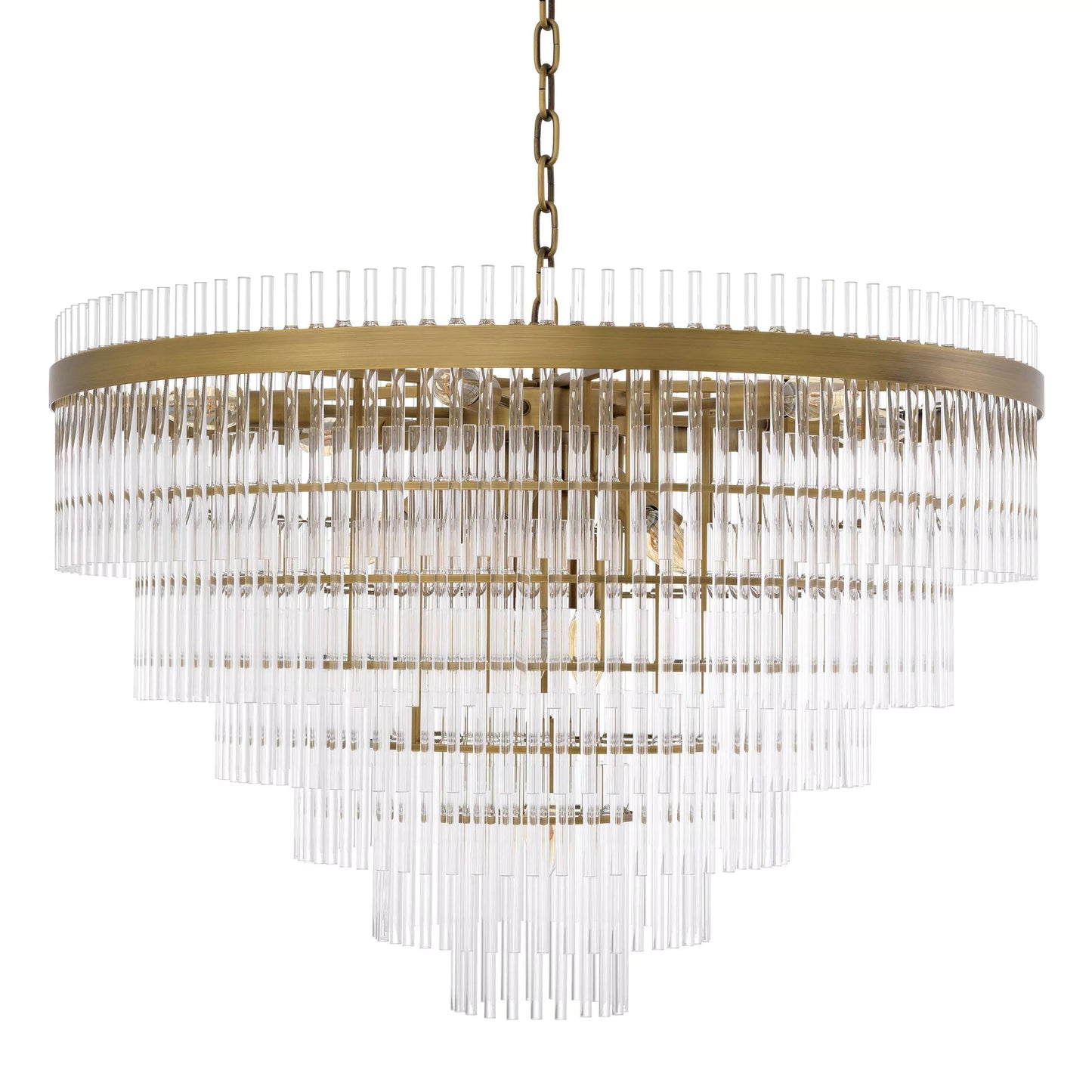 East Single Modern Glass Chandeliers (Antique Brass Finish/Clear Glass)