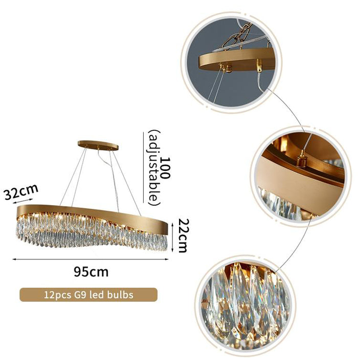 Elma Oval Crystal Chandelier