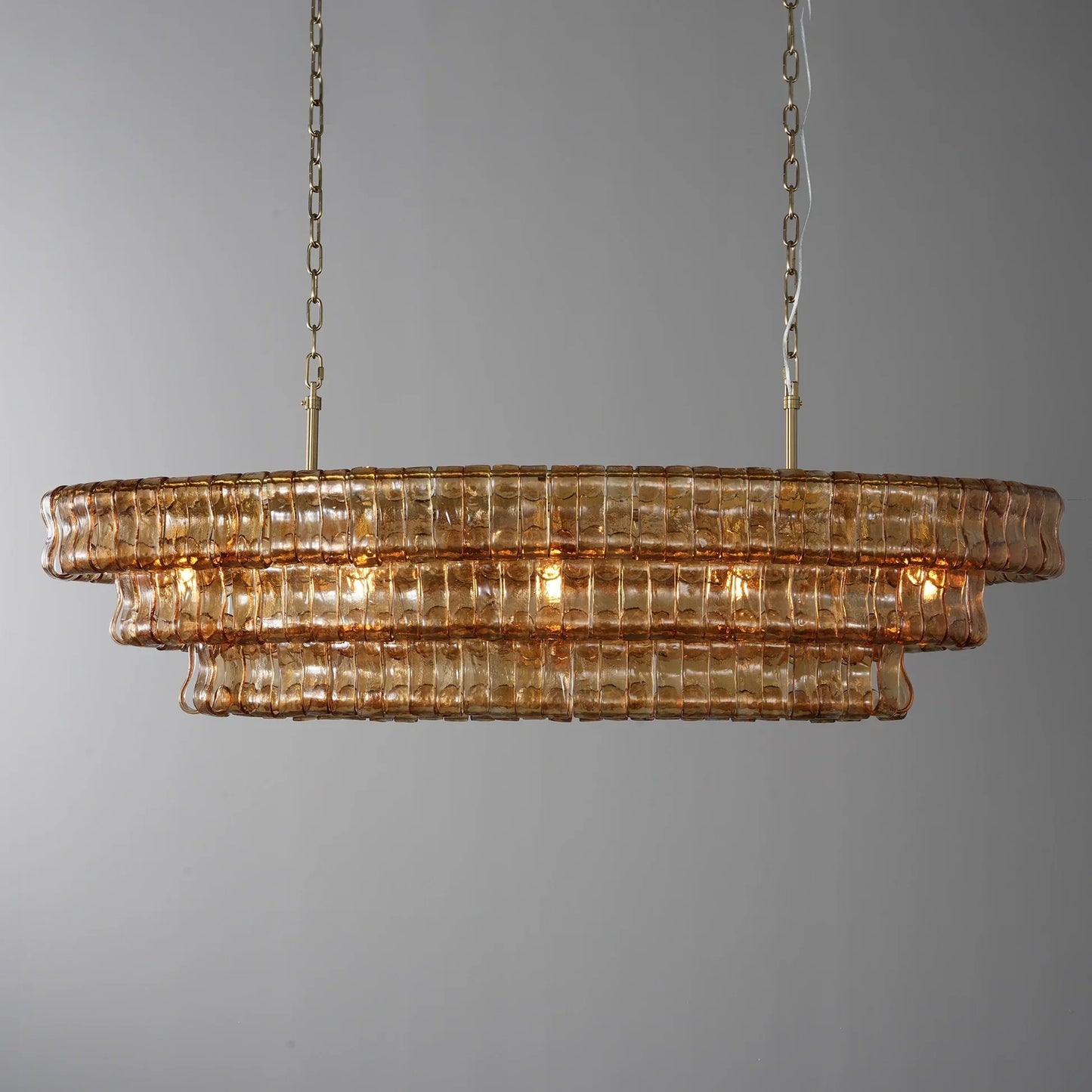 Amor Glass Oval Chandelier 54"W/65"W