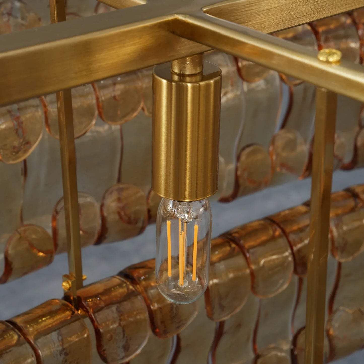 Amor Glass Oval Chandelier 54"W/65"W