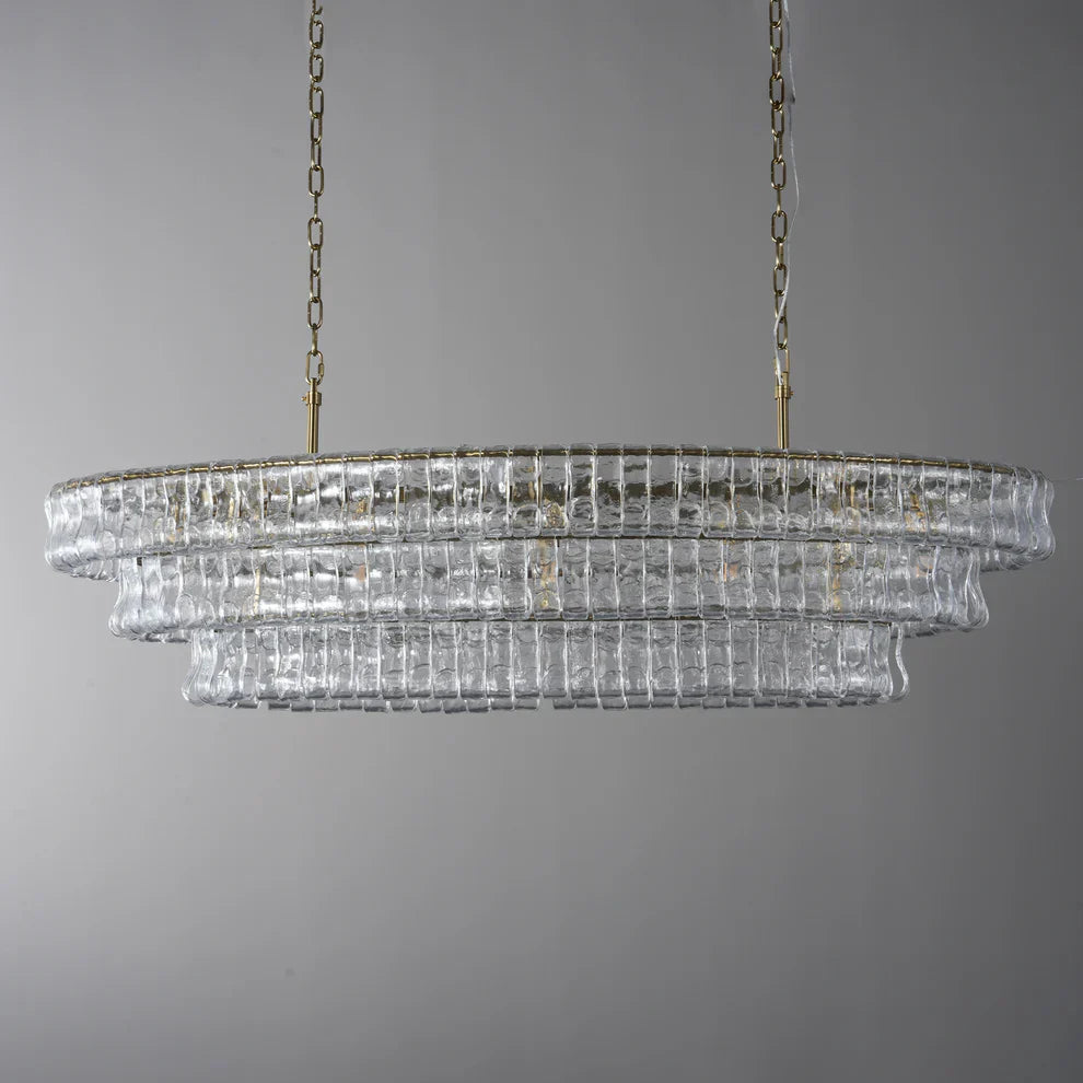 Amor Glass Oval Chandelier 54"W/65"W