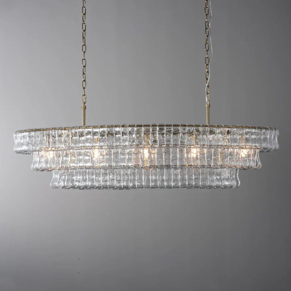Amor Glass Oval Chandelier 54"W/65"W