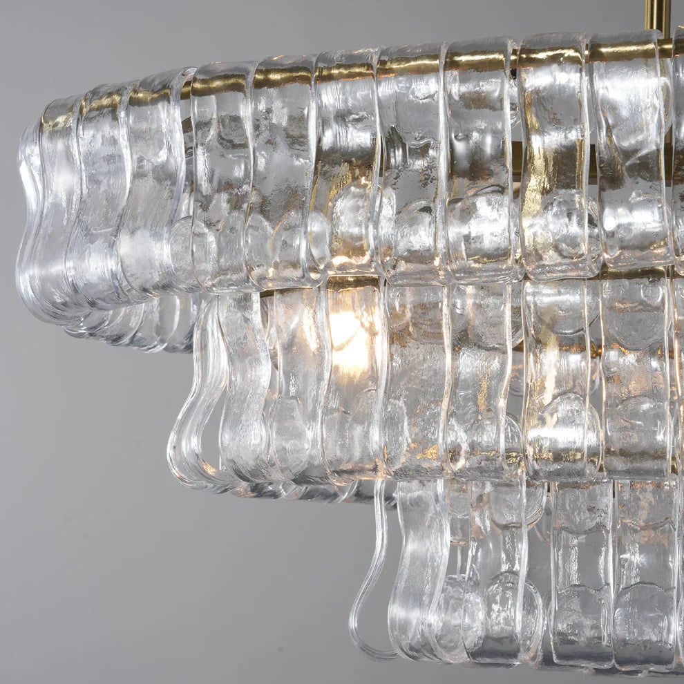 Amor Glass Oval Chandelier 54"W/65"W