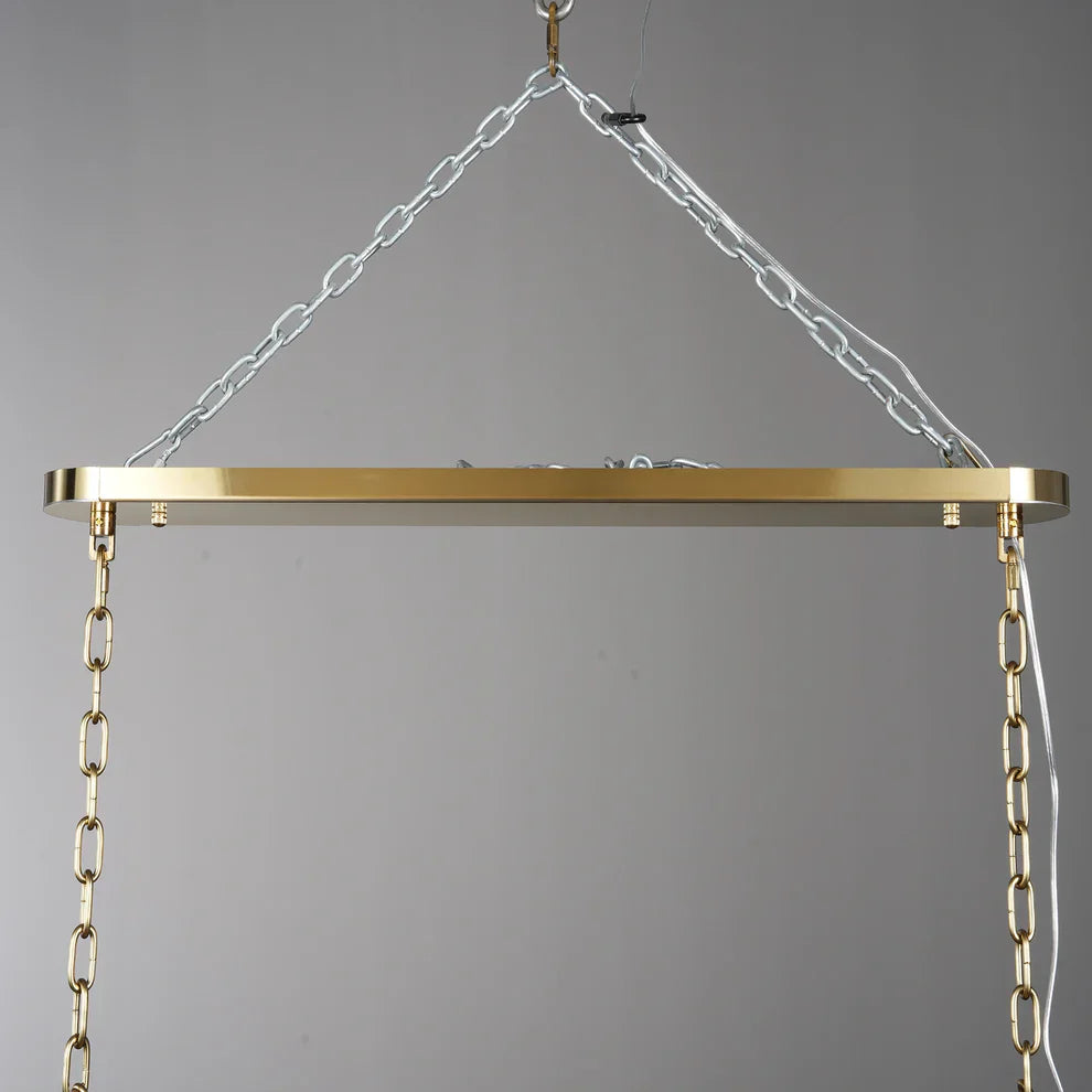 Amor Glass Oval Chandelier 54"W/65"W