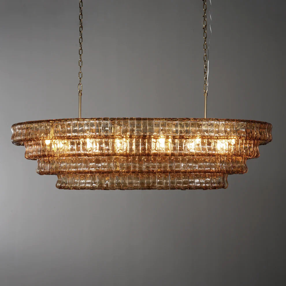 Amor Glass Oval Chandelier 54"W/65"W