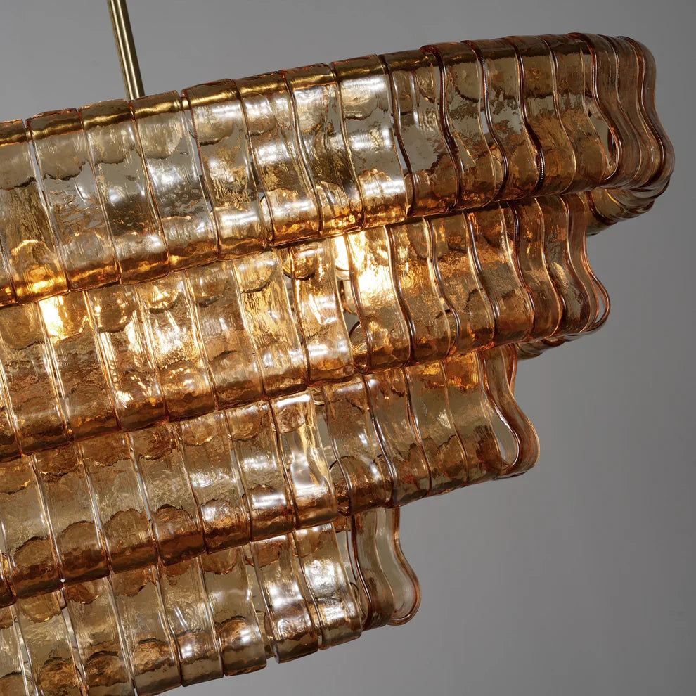 Amor Glass Oval Chandelier 54"W/65"W