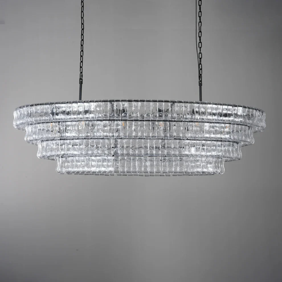 Amor Glass Oval Chandelier 54"W/65"W