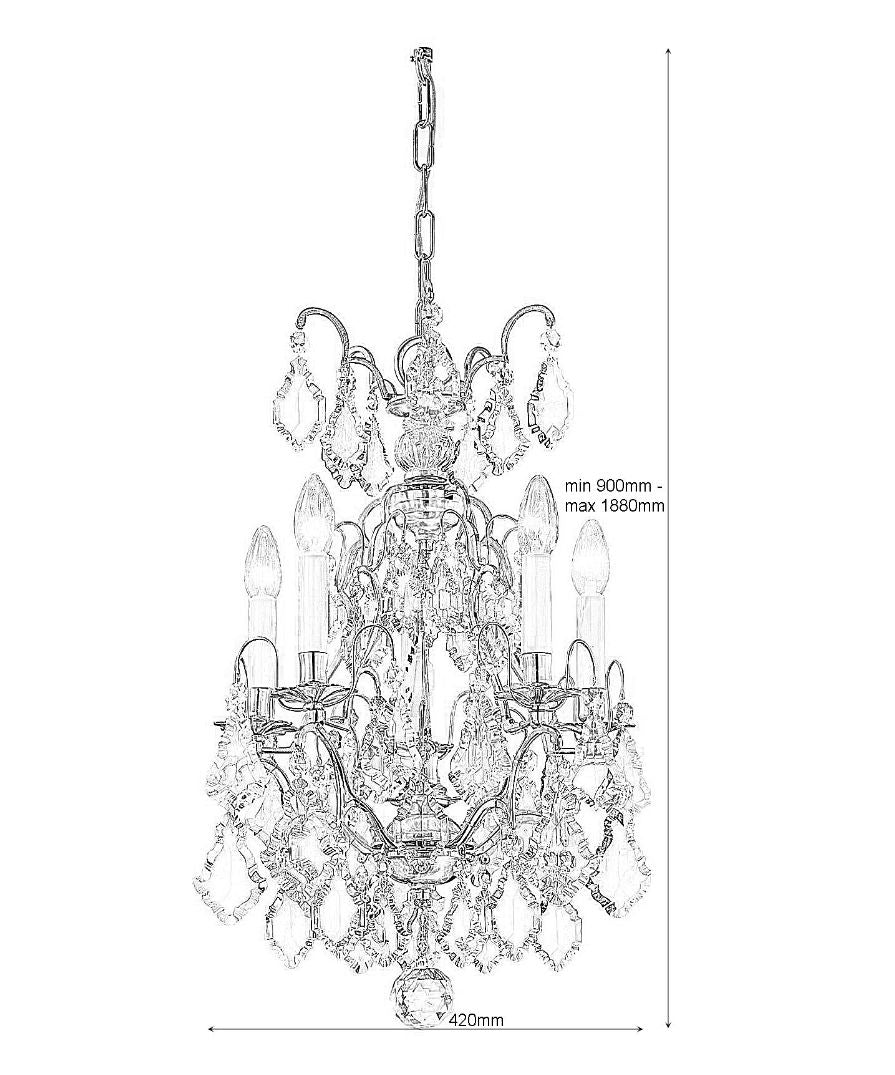 Knightsbridge Crystal Glass Chandelier CRY205FG - (Multiply Finishes) - Christopher Hyde