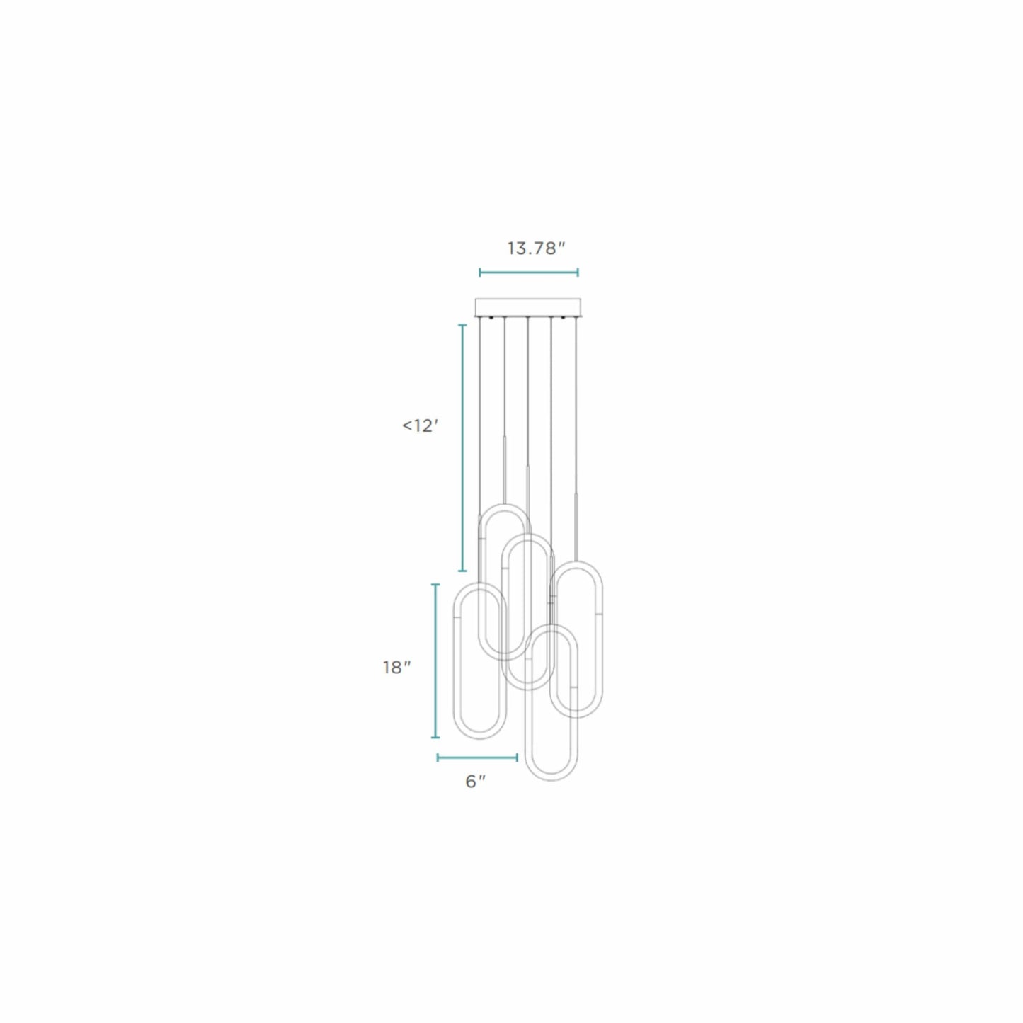 LED Five Clips Chandelier // Sandy Gold