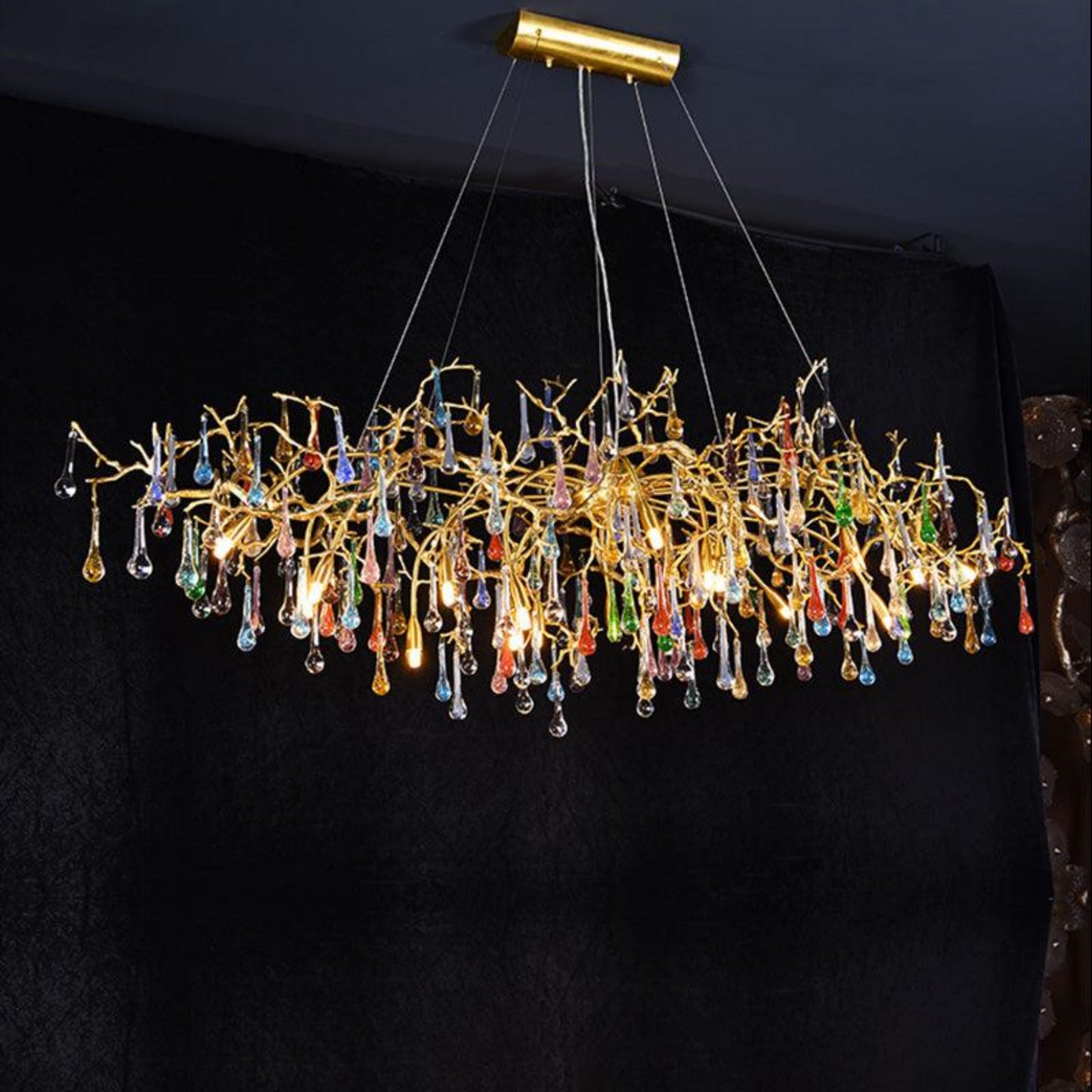 Lorna Teardrop Colorful Dining Branch Chandelier