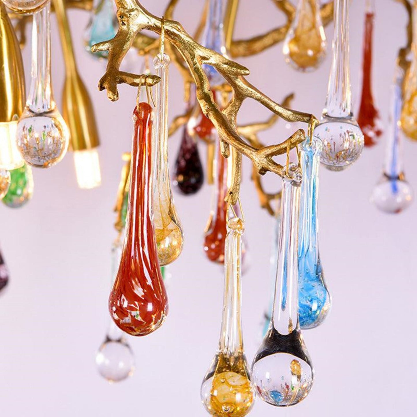 Lorna Teardrop Colorful Dining Branch Chandelier