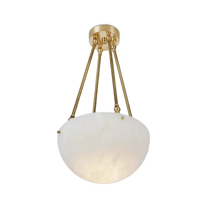 'Moon' Alabaster and Brass Pendant Lamp by Denis De La Mesiere
