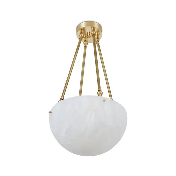 'Moon' Alabaster and Brass Pendant Lamp by Denis De La Mesiere