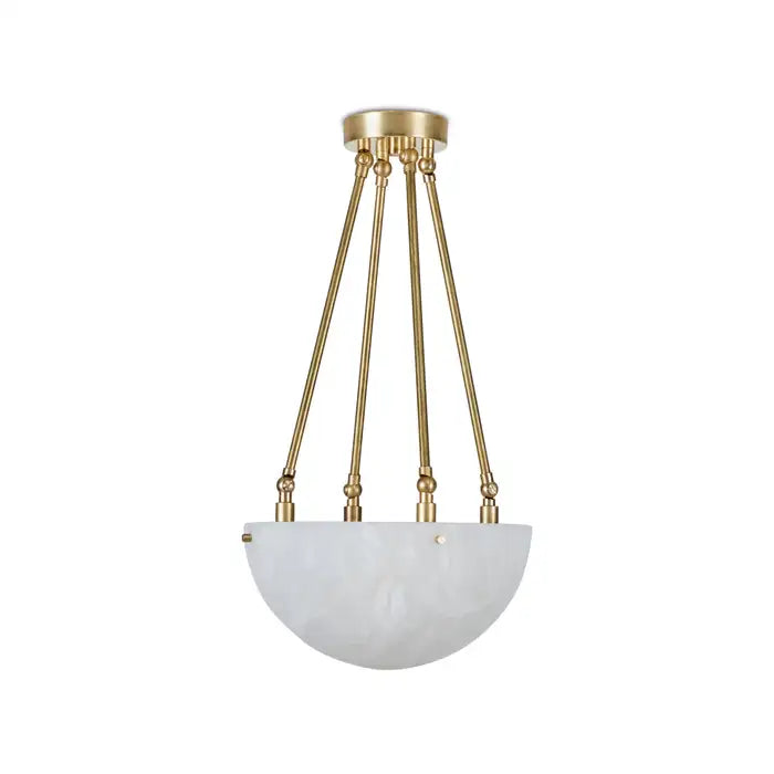 'Moon' Alabaster and Brass Pendant Lamp by Denis De La Mesiere