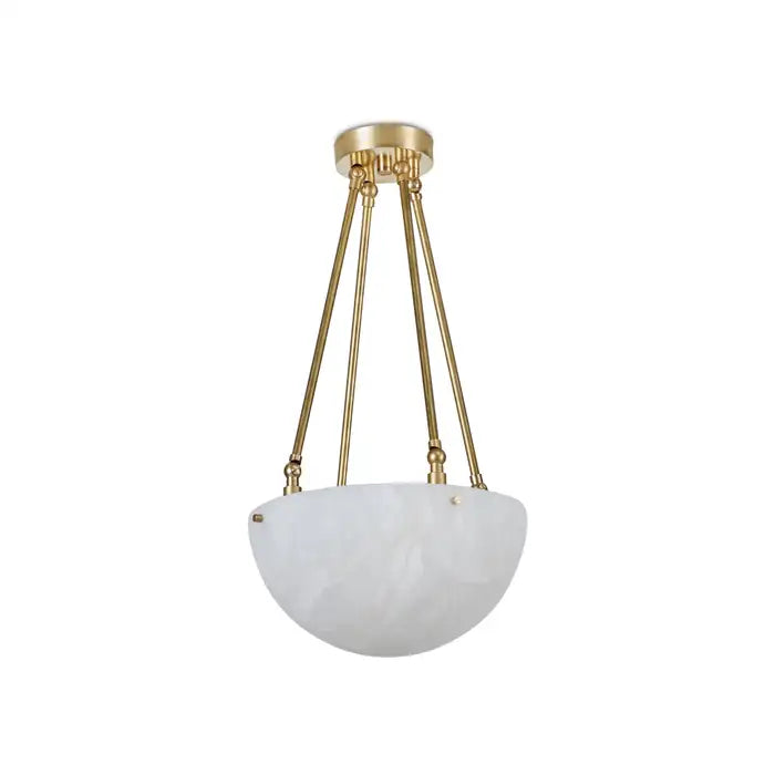 'Moon' Alabaster and Brass Pendant Lamp by Denis De La Mesiere