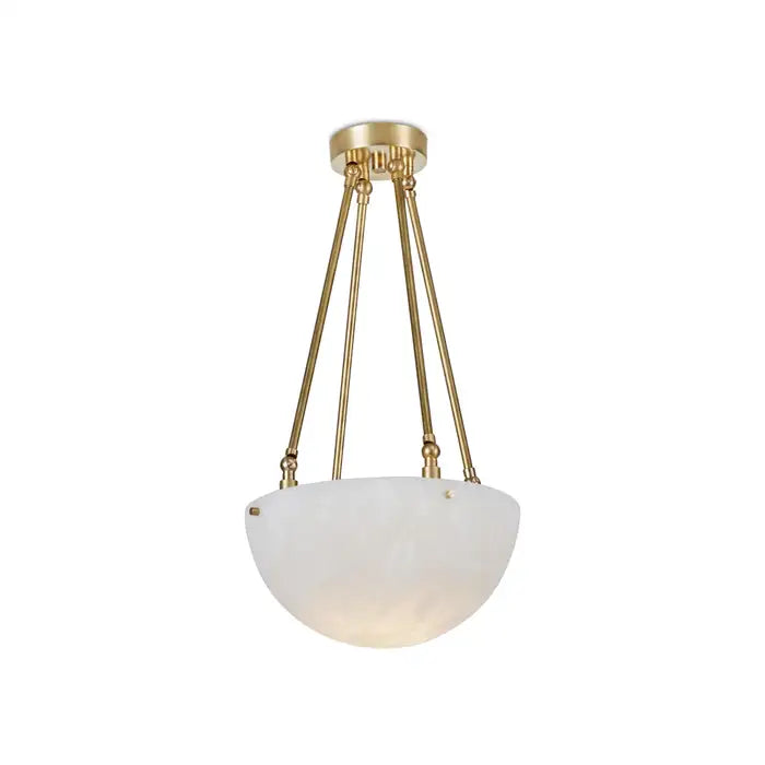 'Moon' Alabaster and Brass Pendant Lamp by Denis De La Mesiere