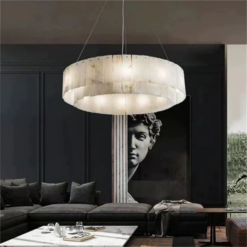 Alabaster Modern Round Chandelier 7 sizes