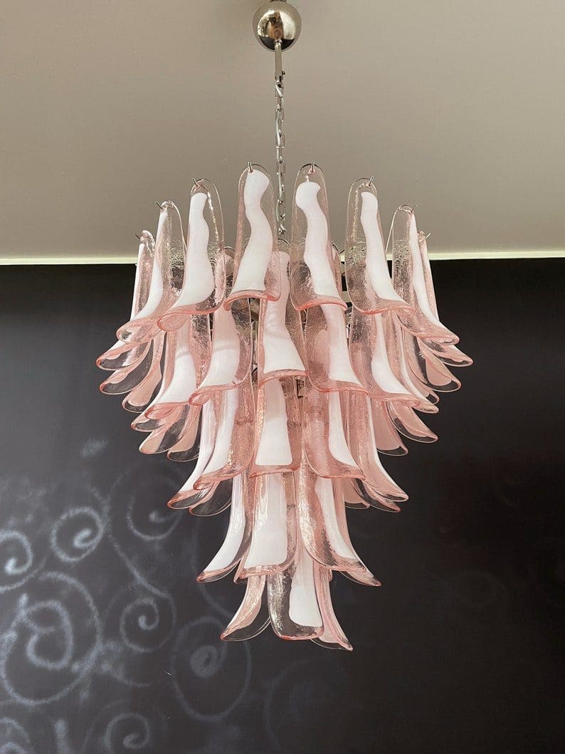 Murano Chandelier – 52 petals – Pink