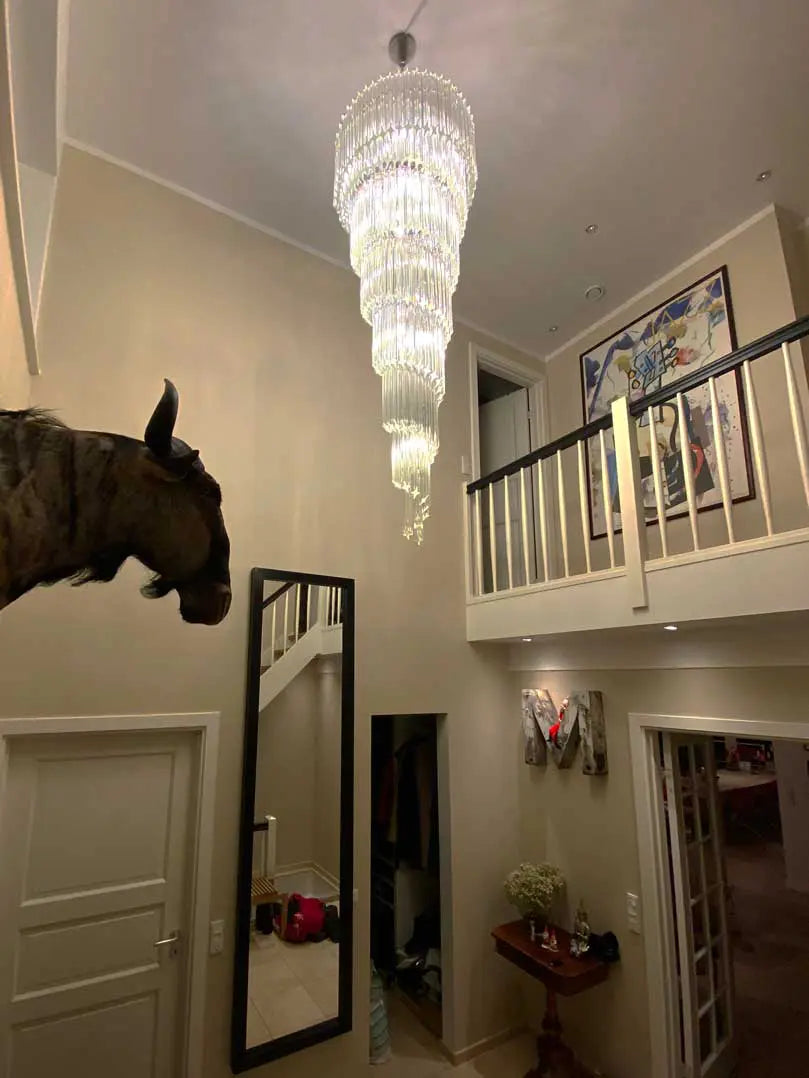 Murano Chandelier – Spiral – 215 prisms – Transparent