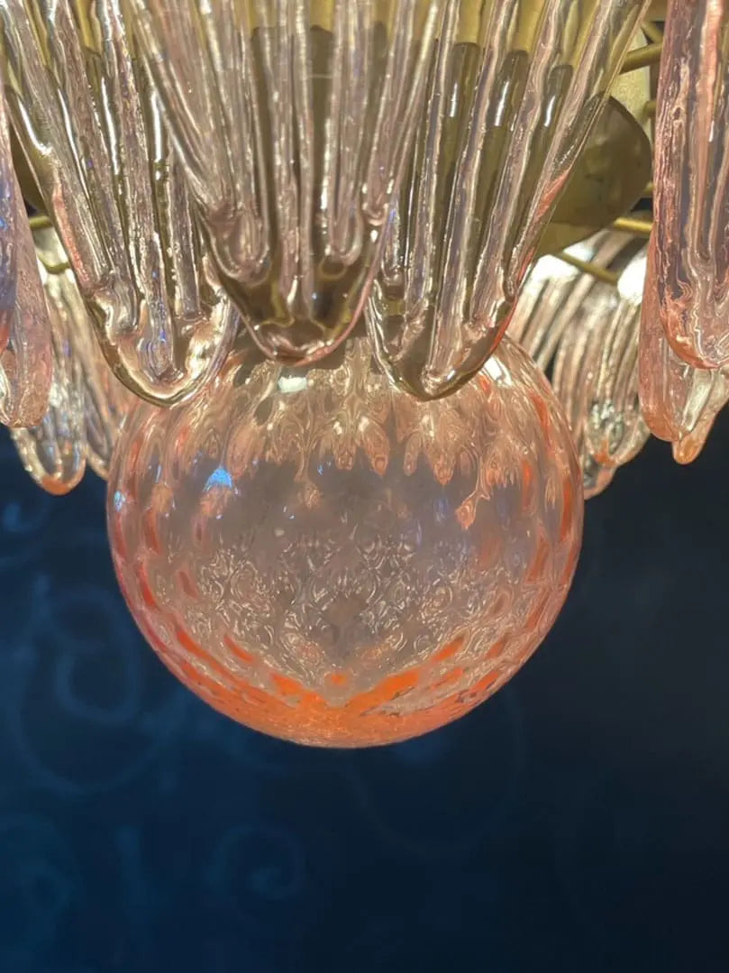 Murano Chandelier – Palmette – 58 glass – Pink