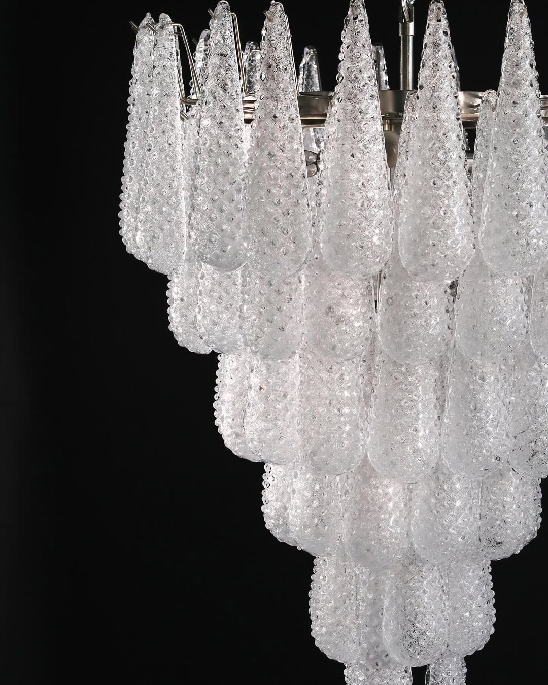 Murano Chandelier – Drop – 75 glasses – Transparent