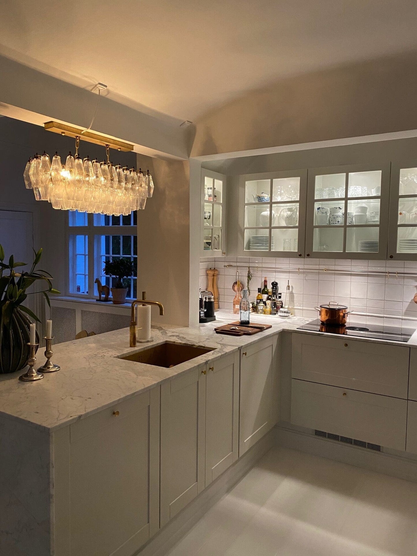 Murano Chandelier – Poliedri – 84 glasses – Smoked