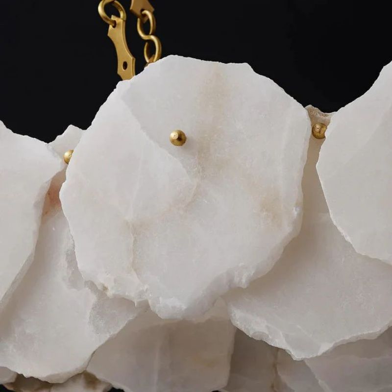Alabaster Flakes Linear Chandelier- Chain