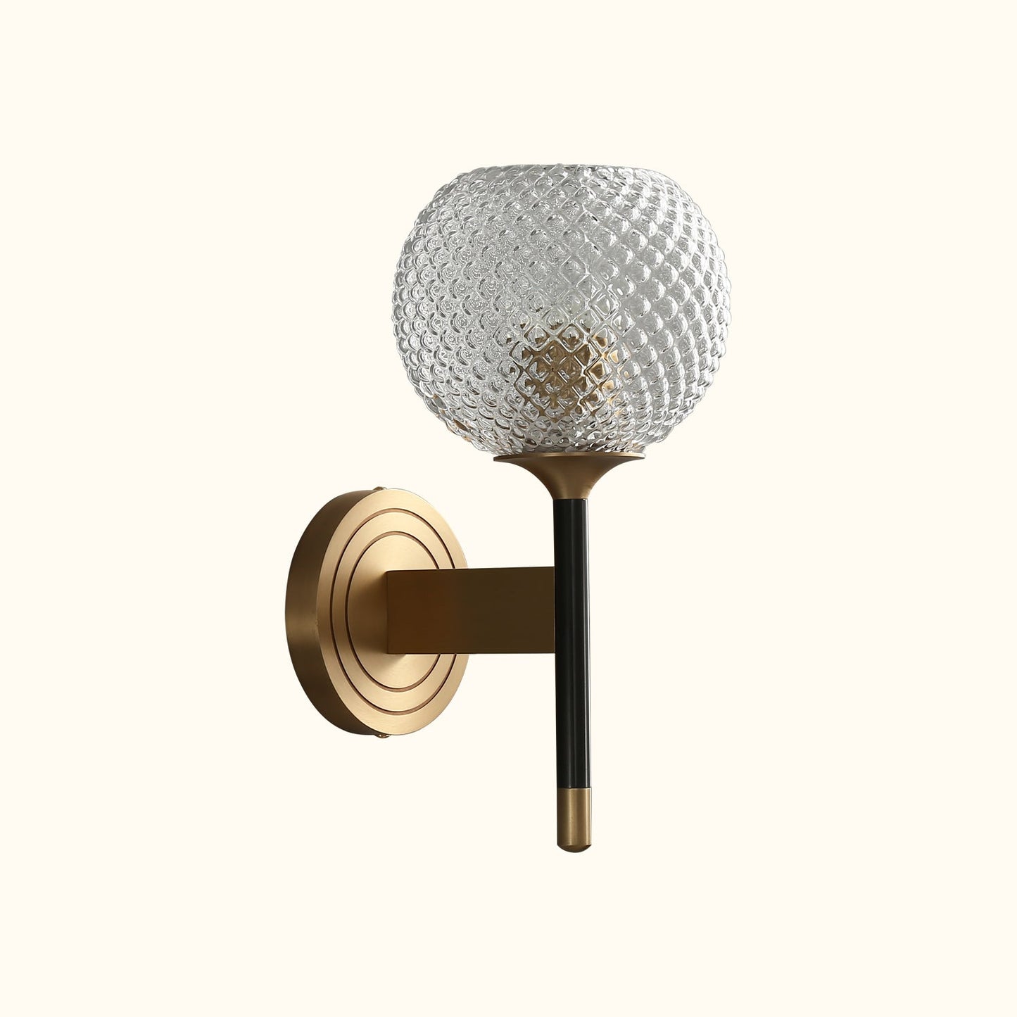 Orrefors Ball Brass Sconce