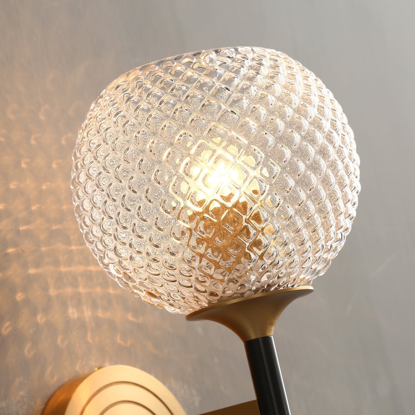 Orrefors Ball Brass Sconce