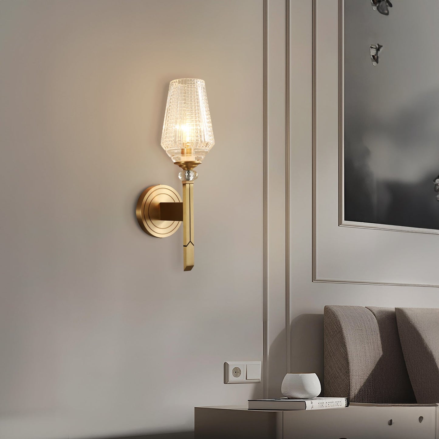 Orrefors Vase Brass Sconce