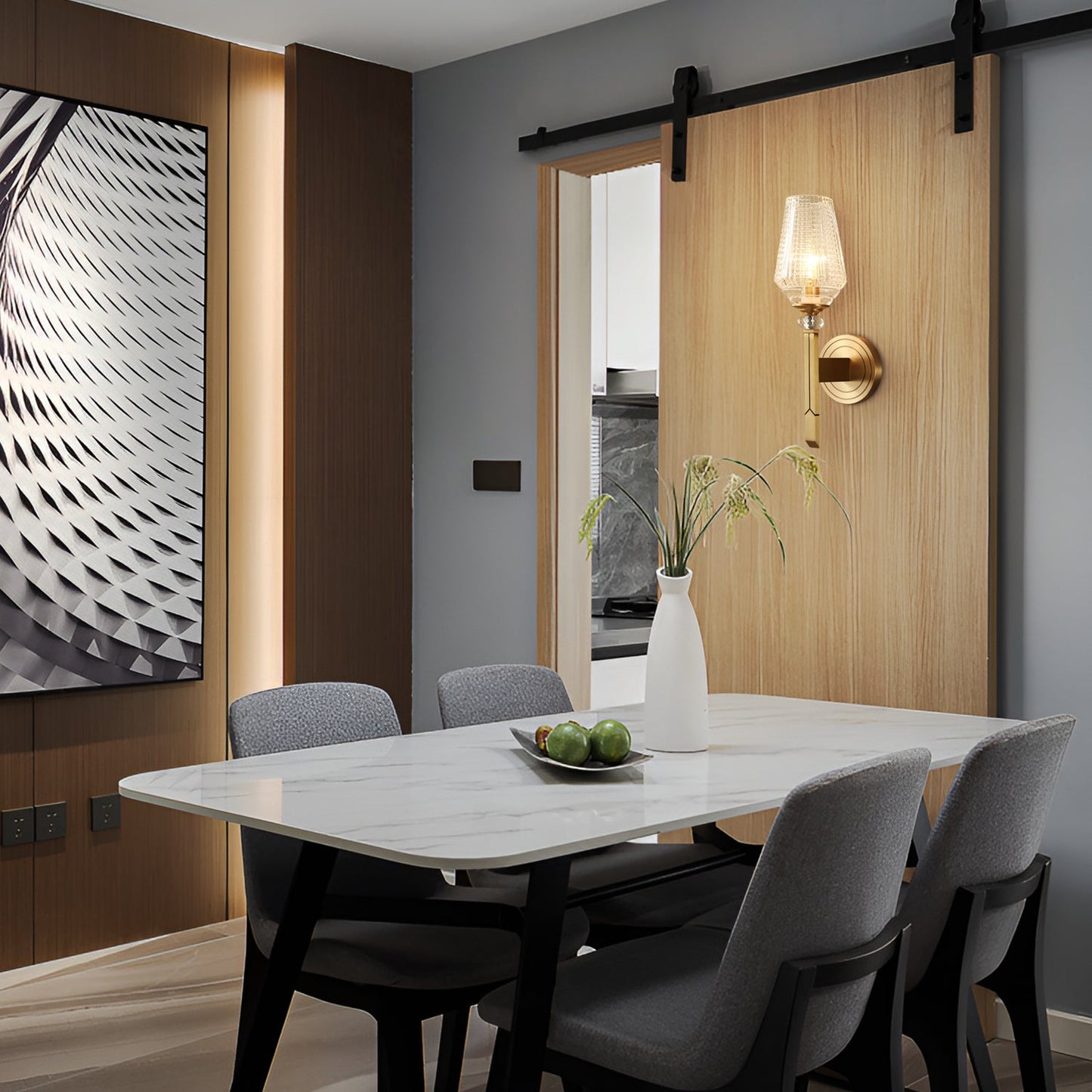 Orrefors Vase Brass Sconce