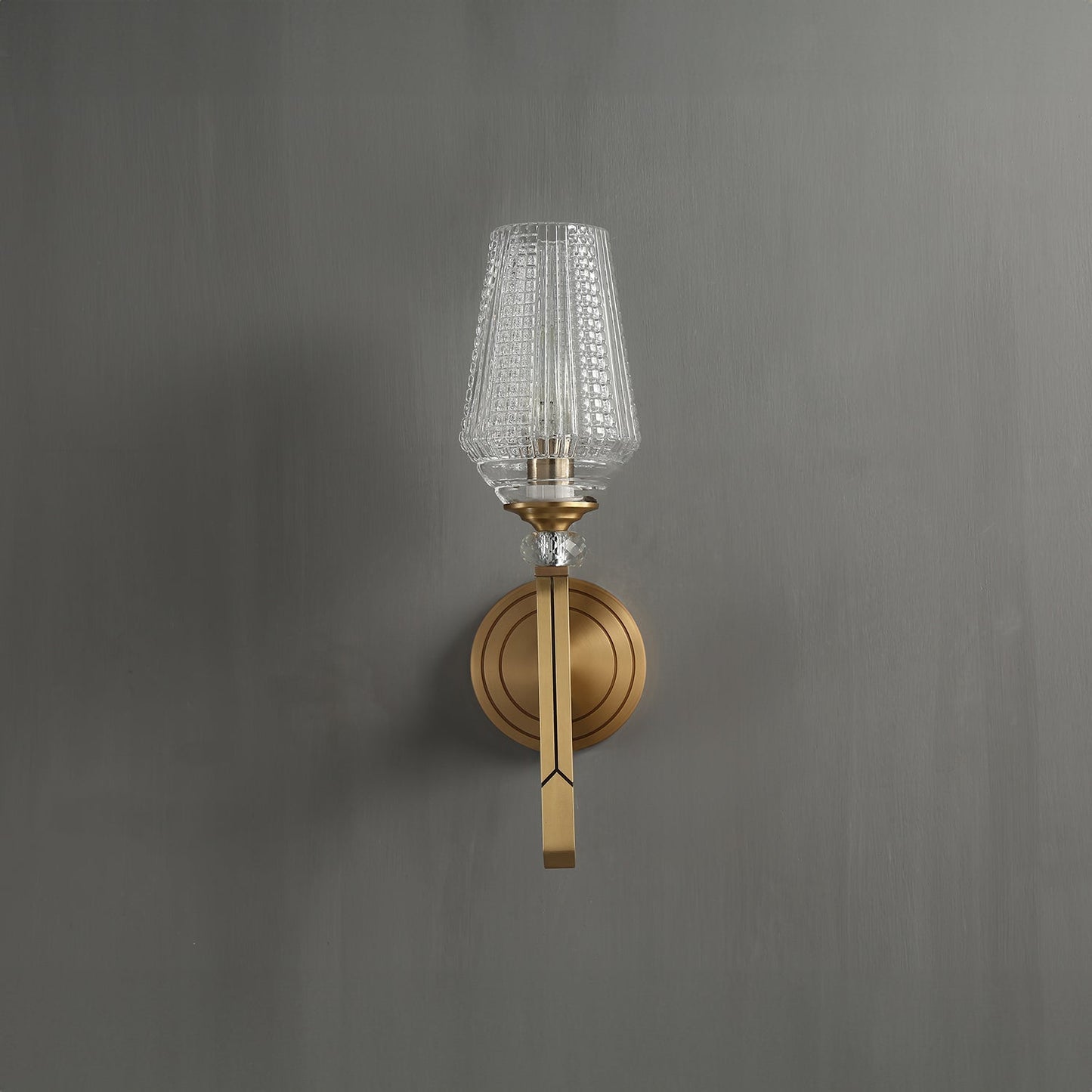 Orrefors Vase Brass Sconce