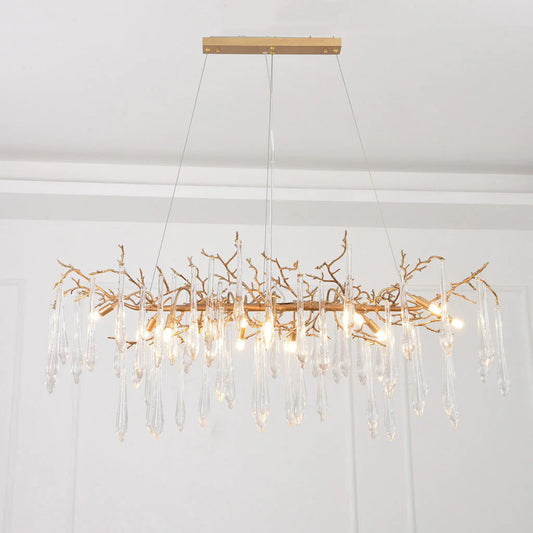 Postmodern Crystal Creative Linear Branch Chandelier