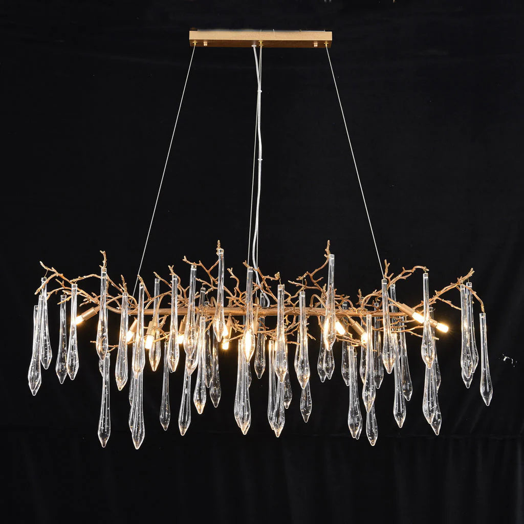 Postmodern Crystal Creative Linear Branch Chandelier