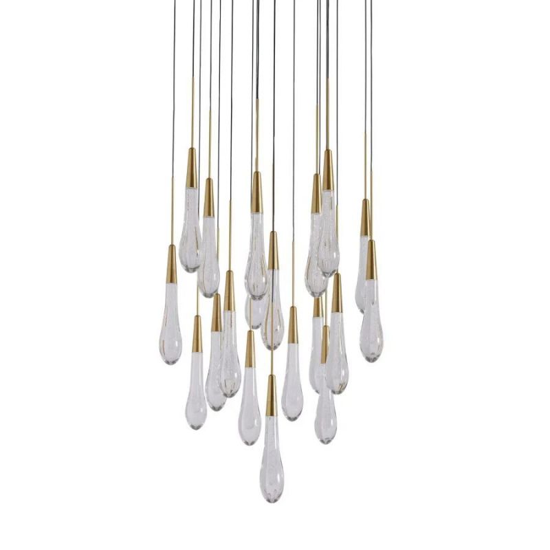 Raindrop Glass Round Solitaire Chandelier
