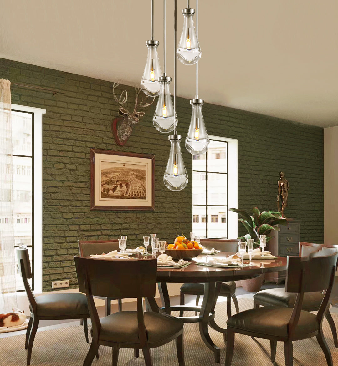 Raindrop round chandelier 14"(rod)