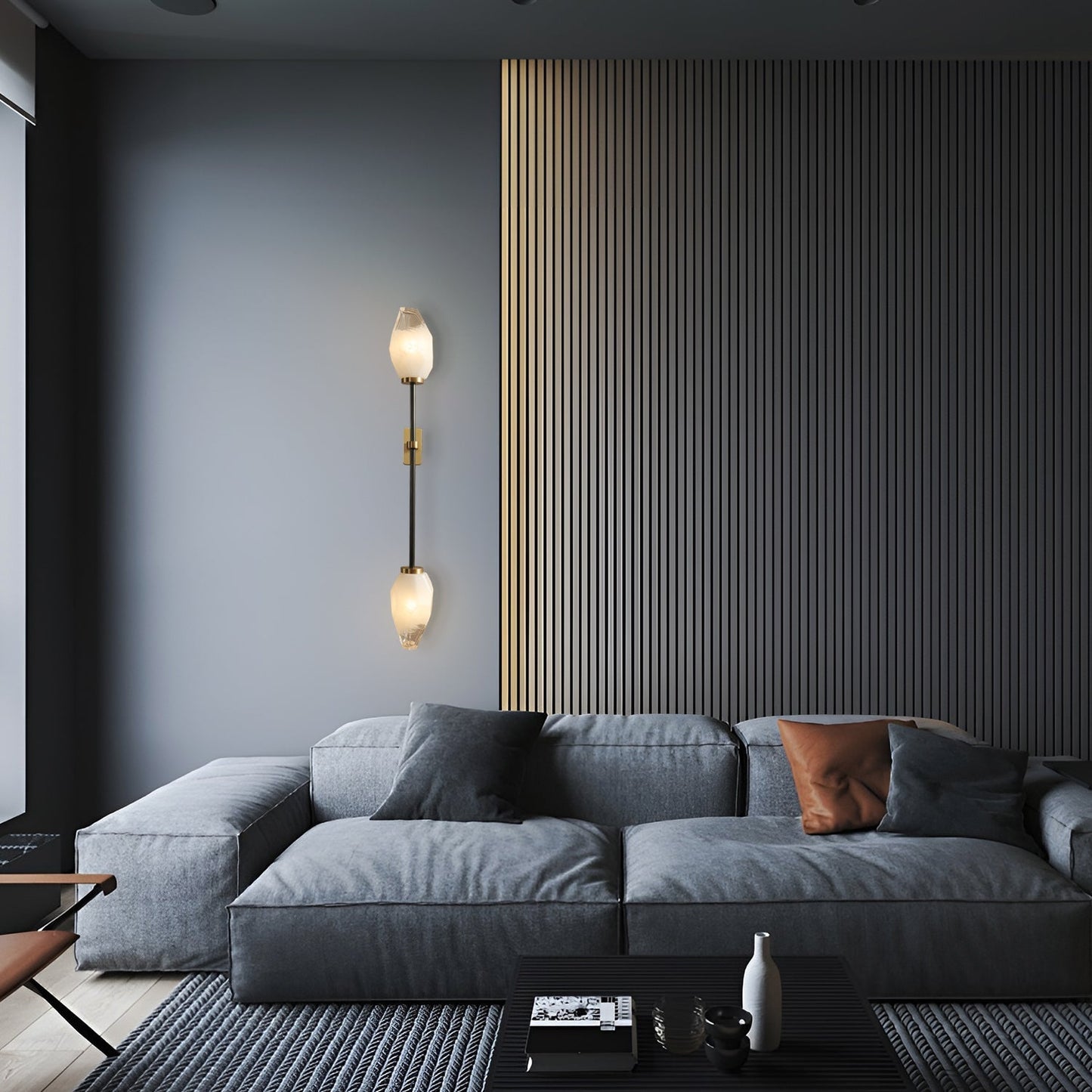 Rock Glass ADA Dual Wall Sconce