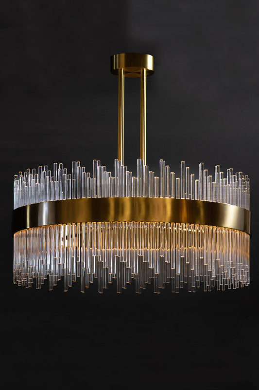 Sabina Brass Round Chandelier