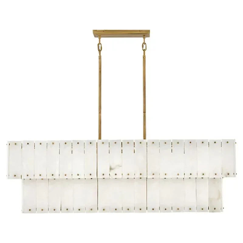 Simona Alabaster Linear 2-Tier Chandelier
