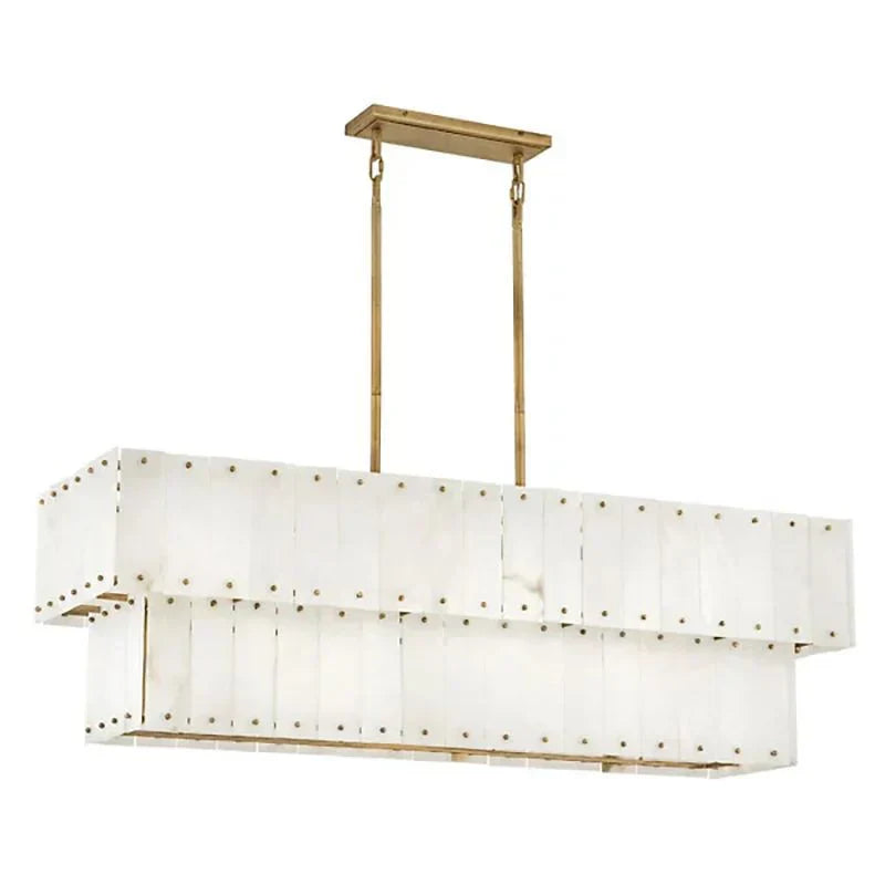 Simona Alabaster Linear 2-Tier Chandelier