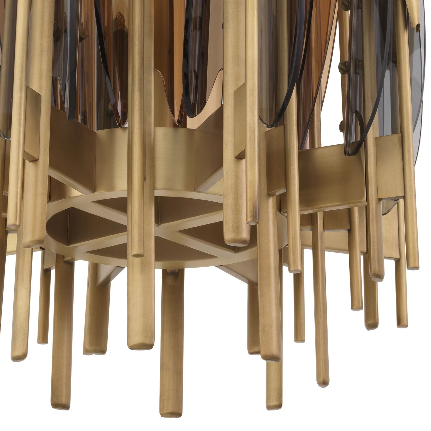 Sky Vertical Modern Brass Chandelier [Antique Brass/Bronze Highlight Finish)