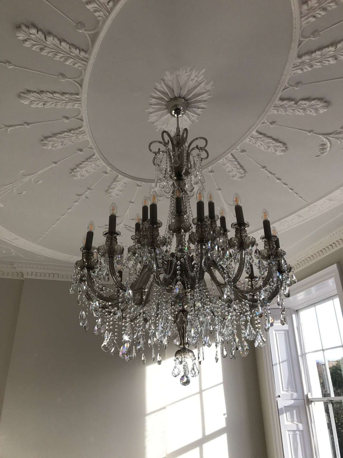 Smoke Grey 24-Light Crystal Chandelier - Glass LPS