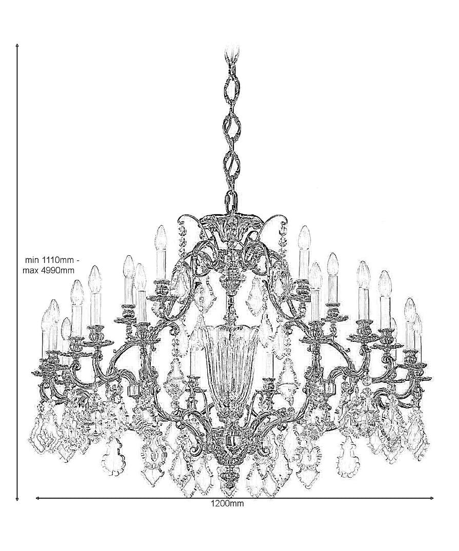 St James Crystal Glass Chandelier CH7001SHAFG - (Multiply Finishes) - Christopher Hyde