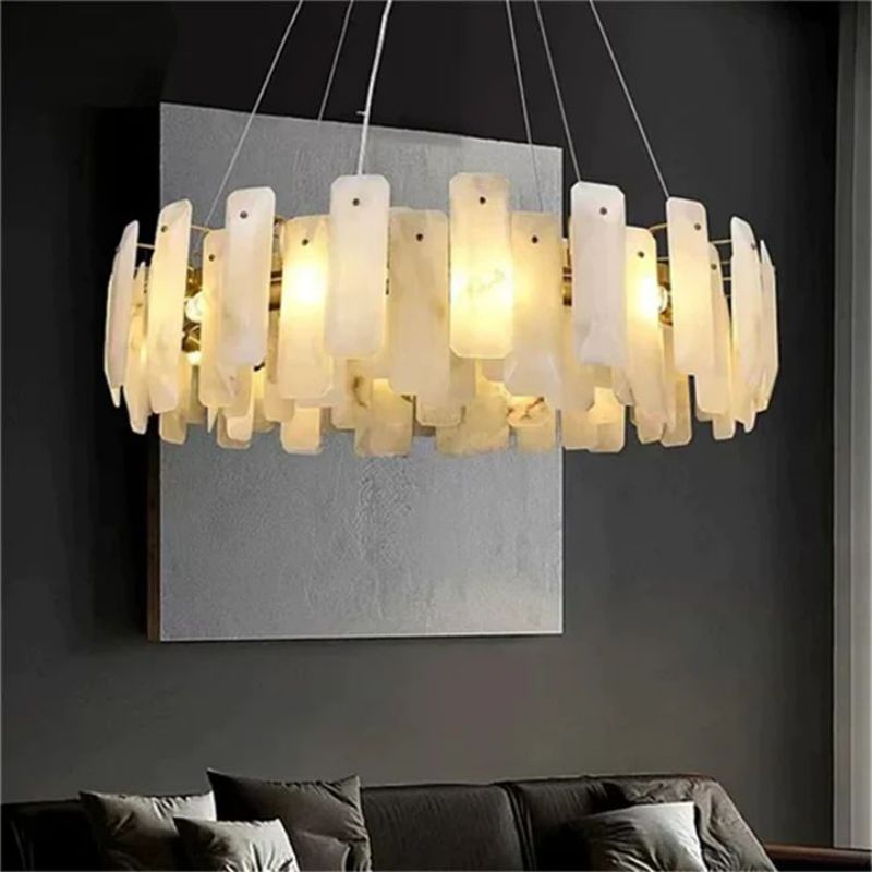 Alabaster Flakes Round Chandelier