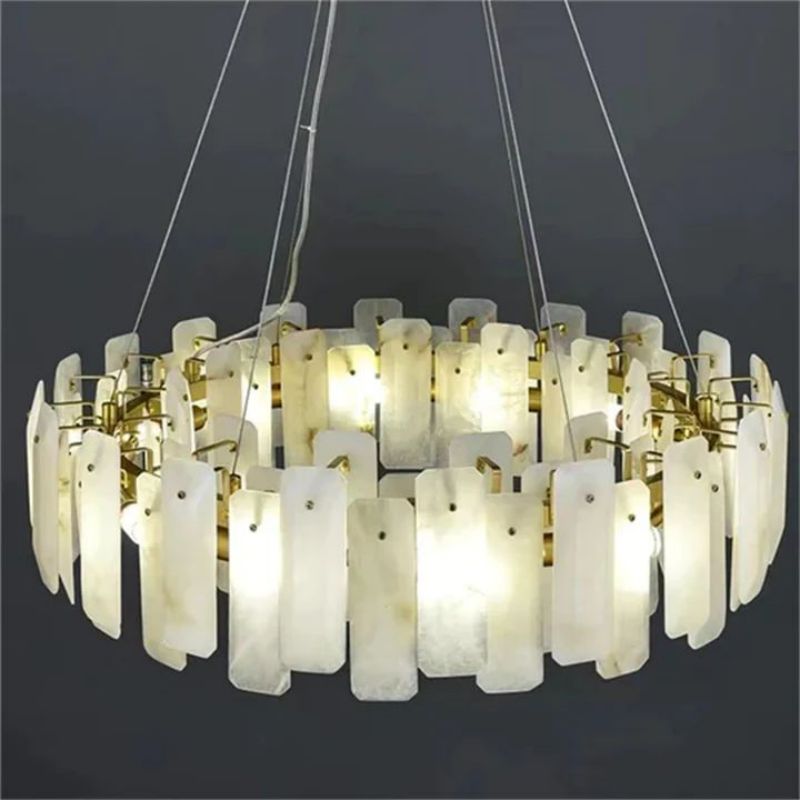 Alabaster Flakes Round Chandelier
