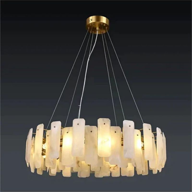Alabaster Flakes Round Chandelier