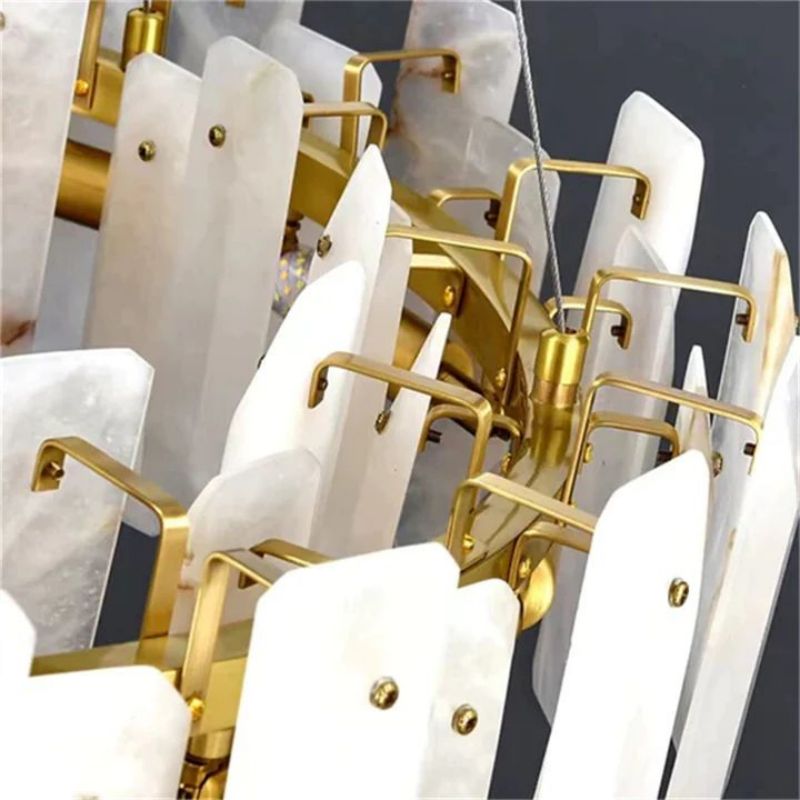 Alabaster Flakes Round Chandelier